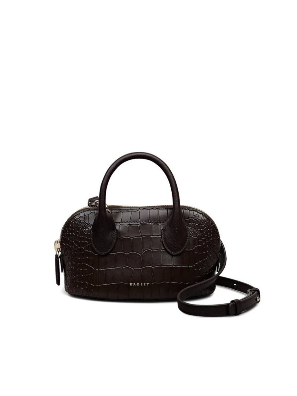 RADLEY London Muriel croc embossed leather grab bag mini satchel crossbody -Oak